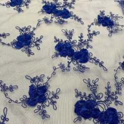 Baby Rose Embroidery Table Linen in Royal