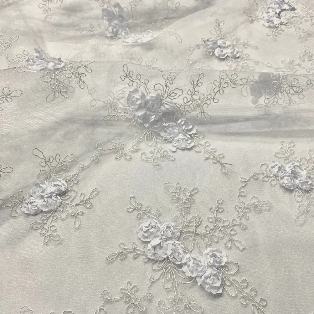 Baby Rose Embroidery Table Linen in White