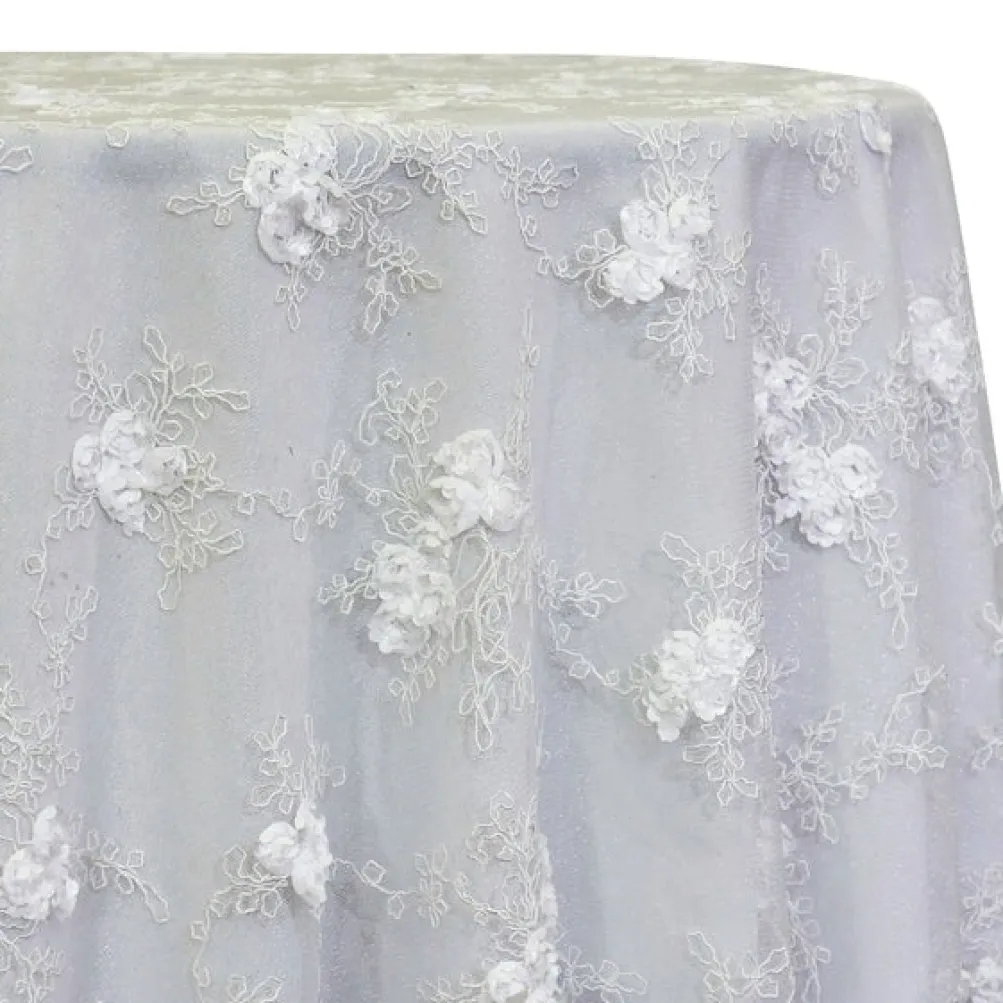 Baby Rose Embroidery Table Linen in White