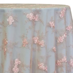 Baby Rose Embroidery Table Linen in Blush