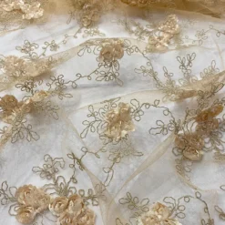 Baby Rose Embroidery Table Runner in Champagne