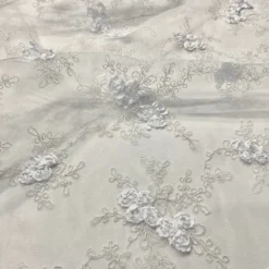 Baby Rose Embroidery Table Runner in White