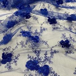 Baby Rose Embroidery Table Runner in Royal