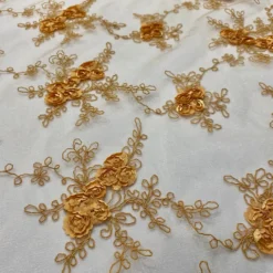 Baby Rose Embroidery Table Runner in Gold