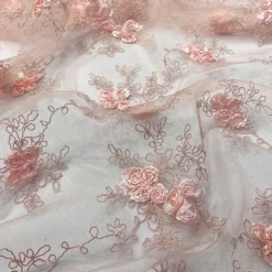Baby Rose Embroidery (w/ Poly Lining) Table Napkin in Blush