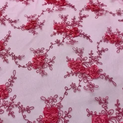 Baby Rose Embroidery (w/ Poly Lining) Table Napkin in Fuchsia