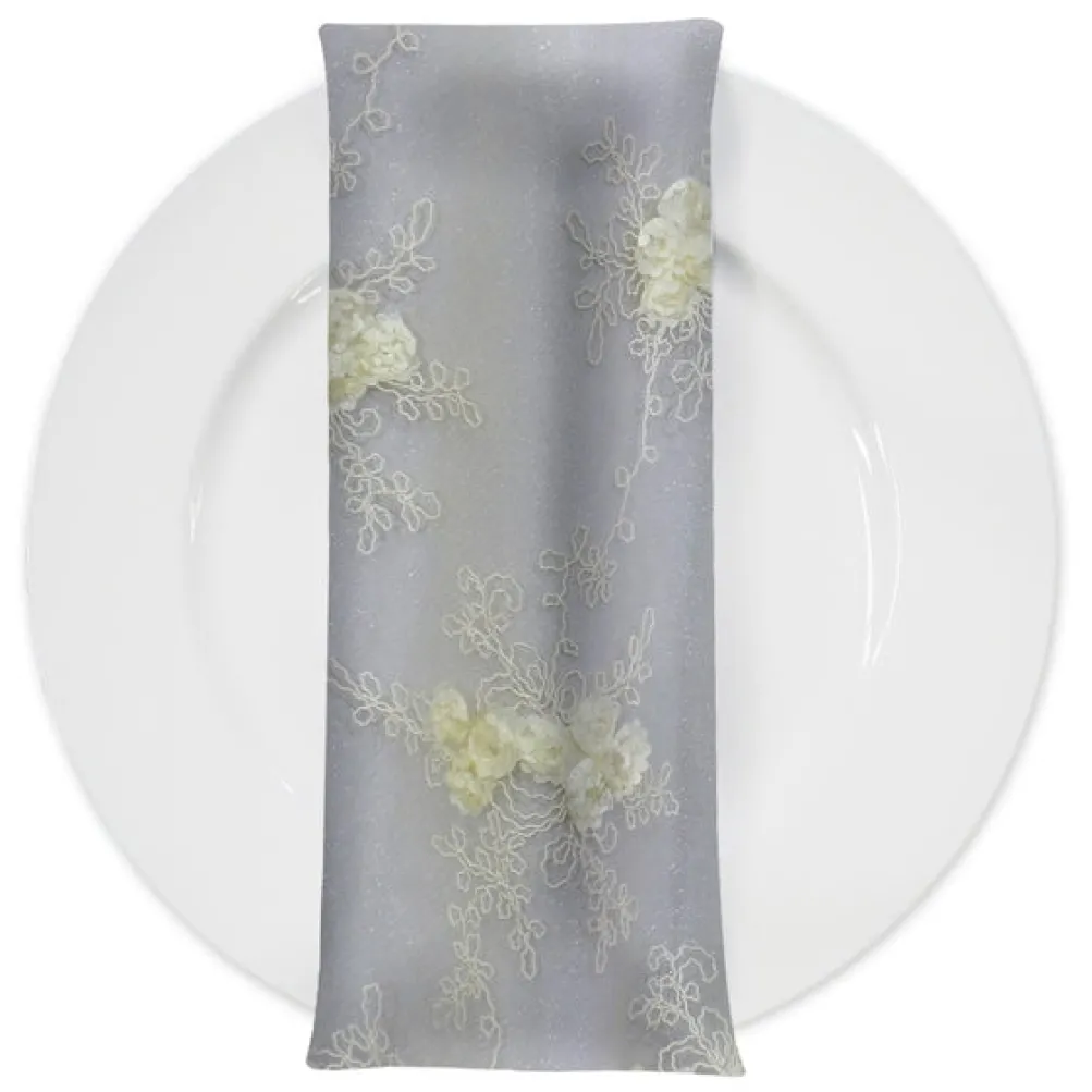 Baby Rose Embroidery (w/ Poly Lining) Table Napkin in Ivory