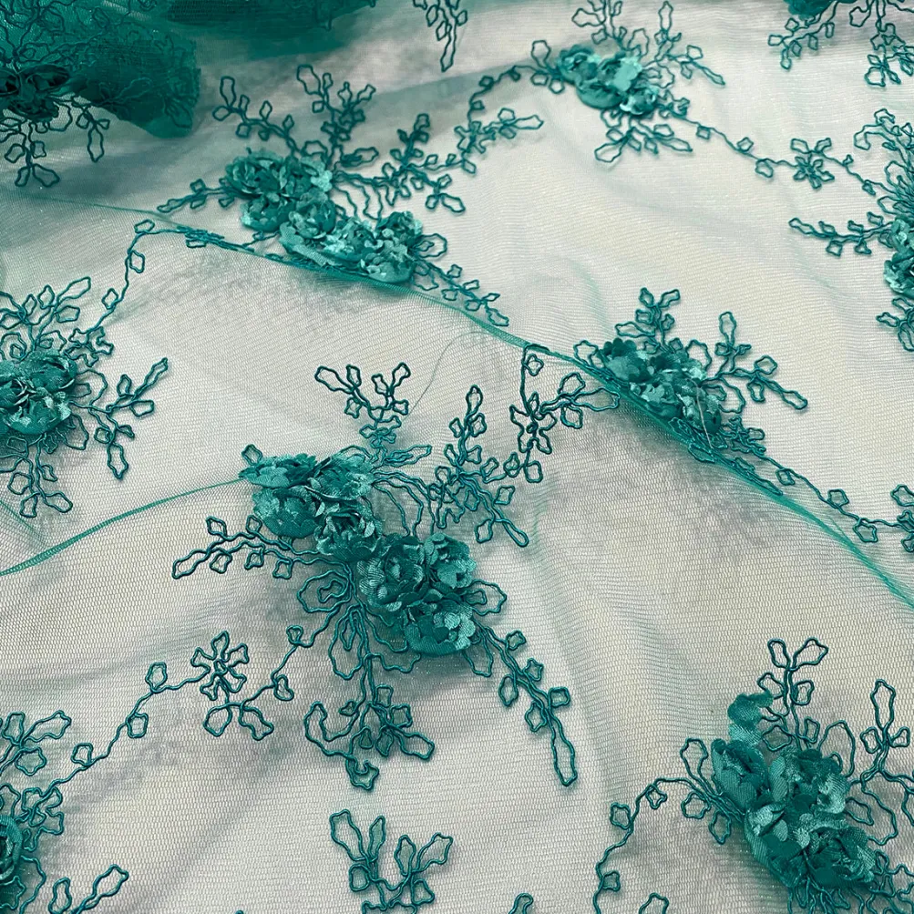 Baby Rose Embroidery (w/ Poly Lining) Table Napkin in Jade