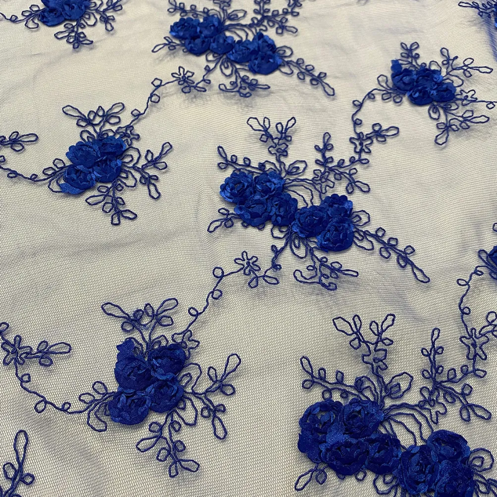 Baby Rose Embroidery (w/ Poly Lining) Table Napkin in Royal