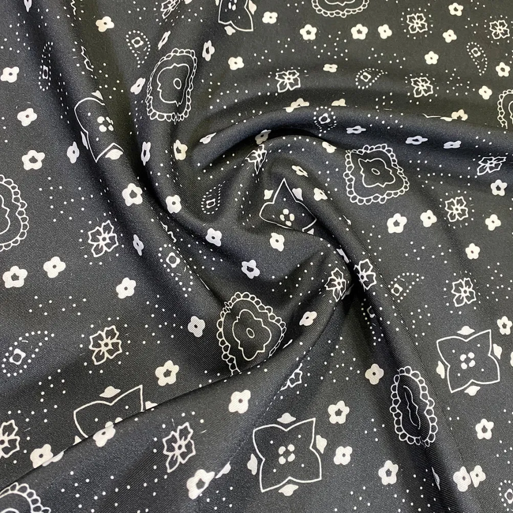 Bandana (Poly Print) Table Linen in Black