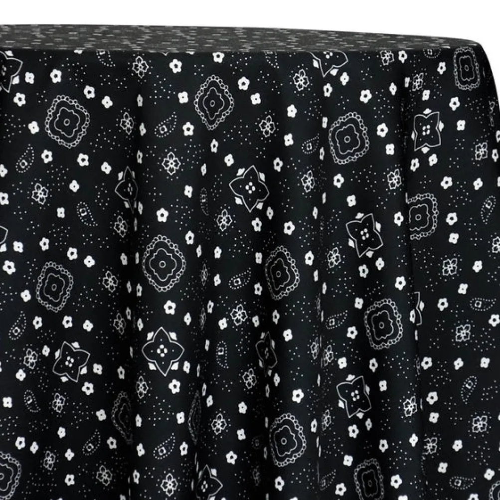 Bandana (Poly Print) Table Linen in Black