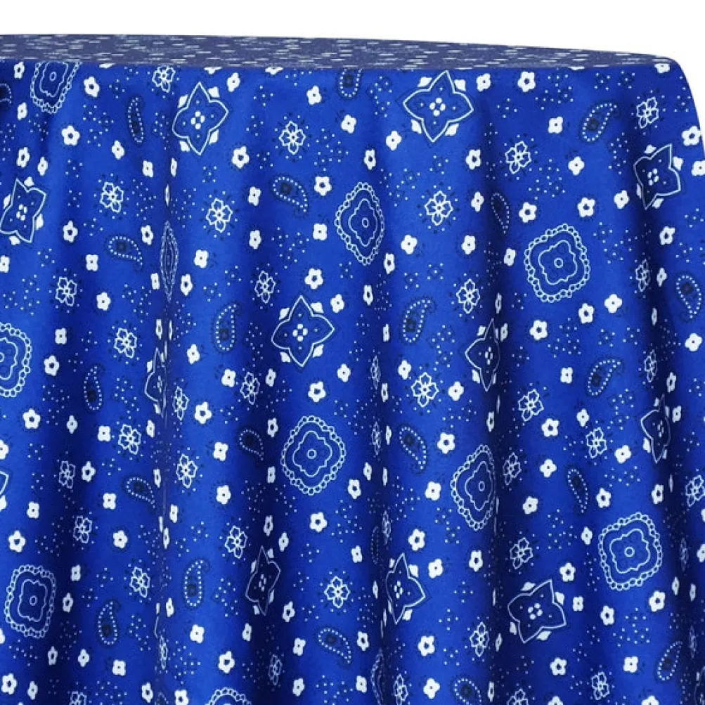 Bandana (Poly Print) Table Linen in Royal