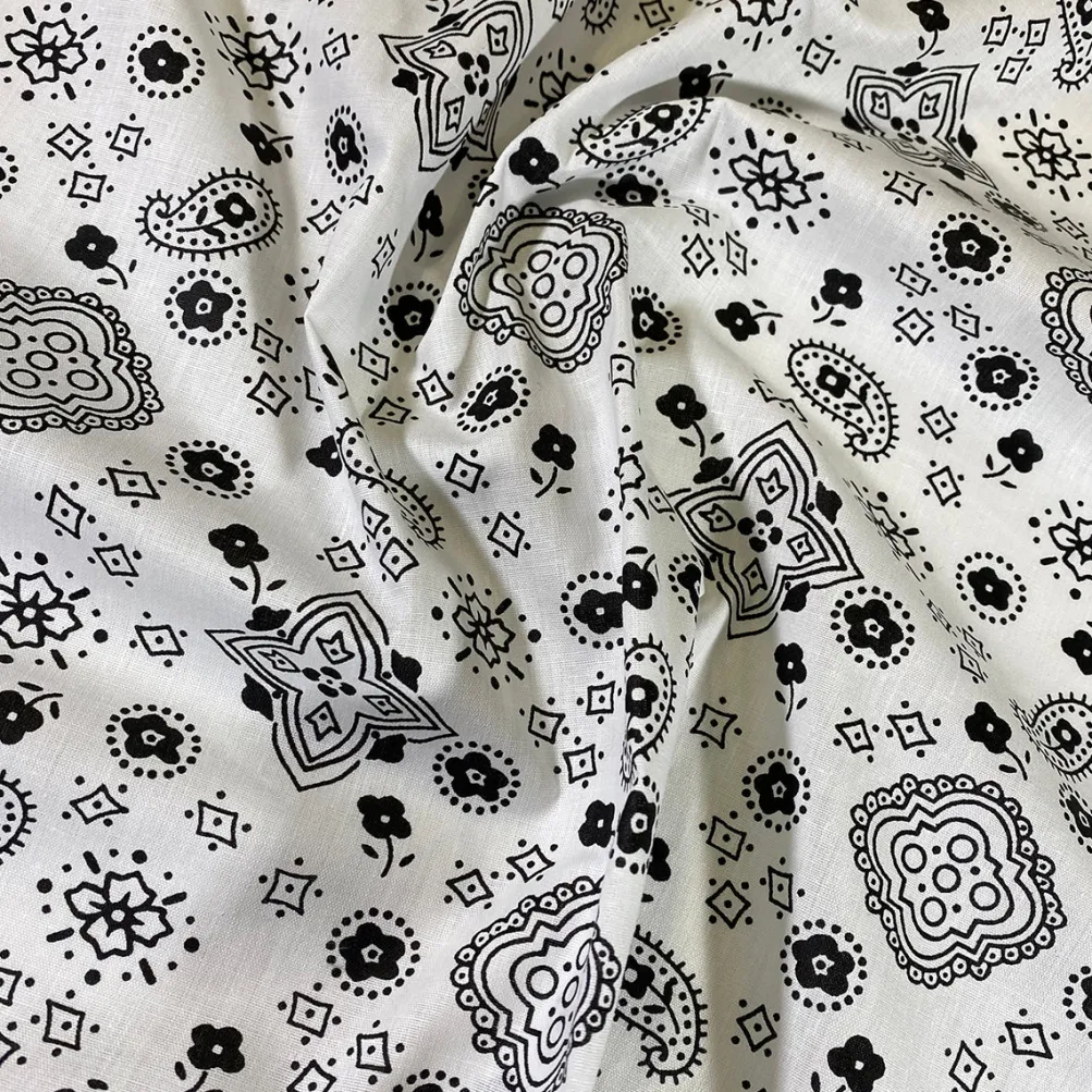 Bandana (Poly Print) Table Runner in White