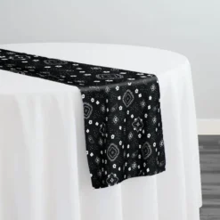 Bandana (Poly Print) Table Runner in Black