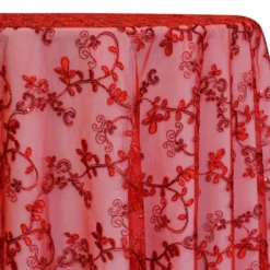 Basil Leaf Embroidery Table Linen in Red