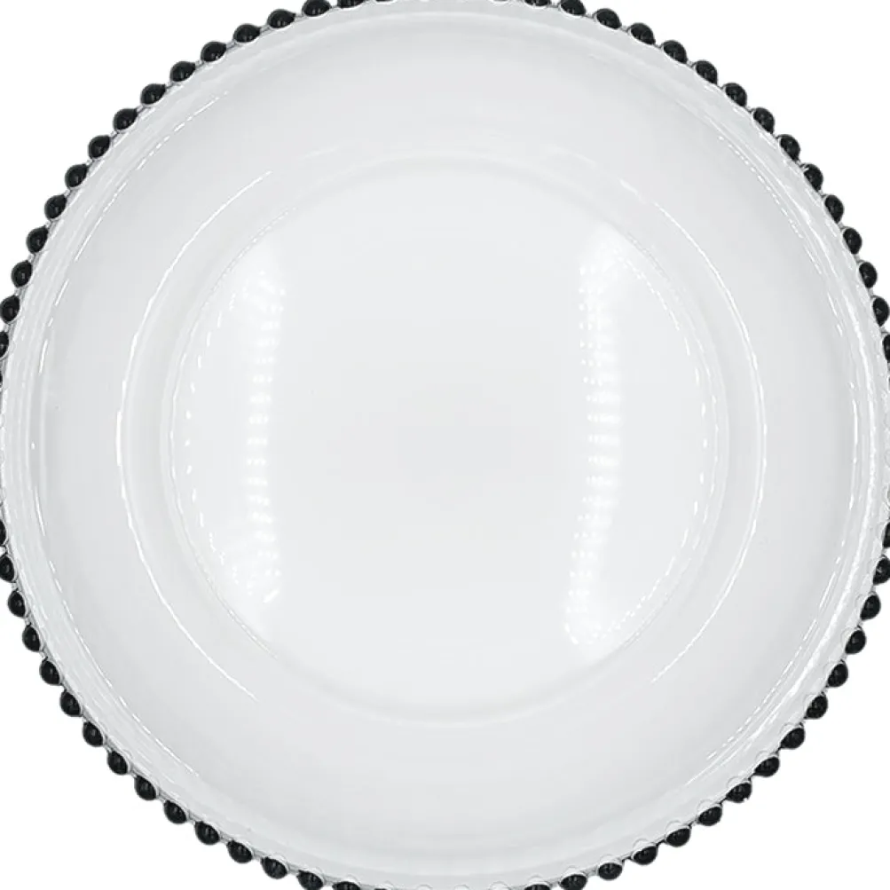Beaded - Glass Charger Plate in Black (Item # 0239)