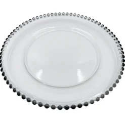Beaded - Glass Charger Plate in Black (Item # 0239)