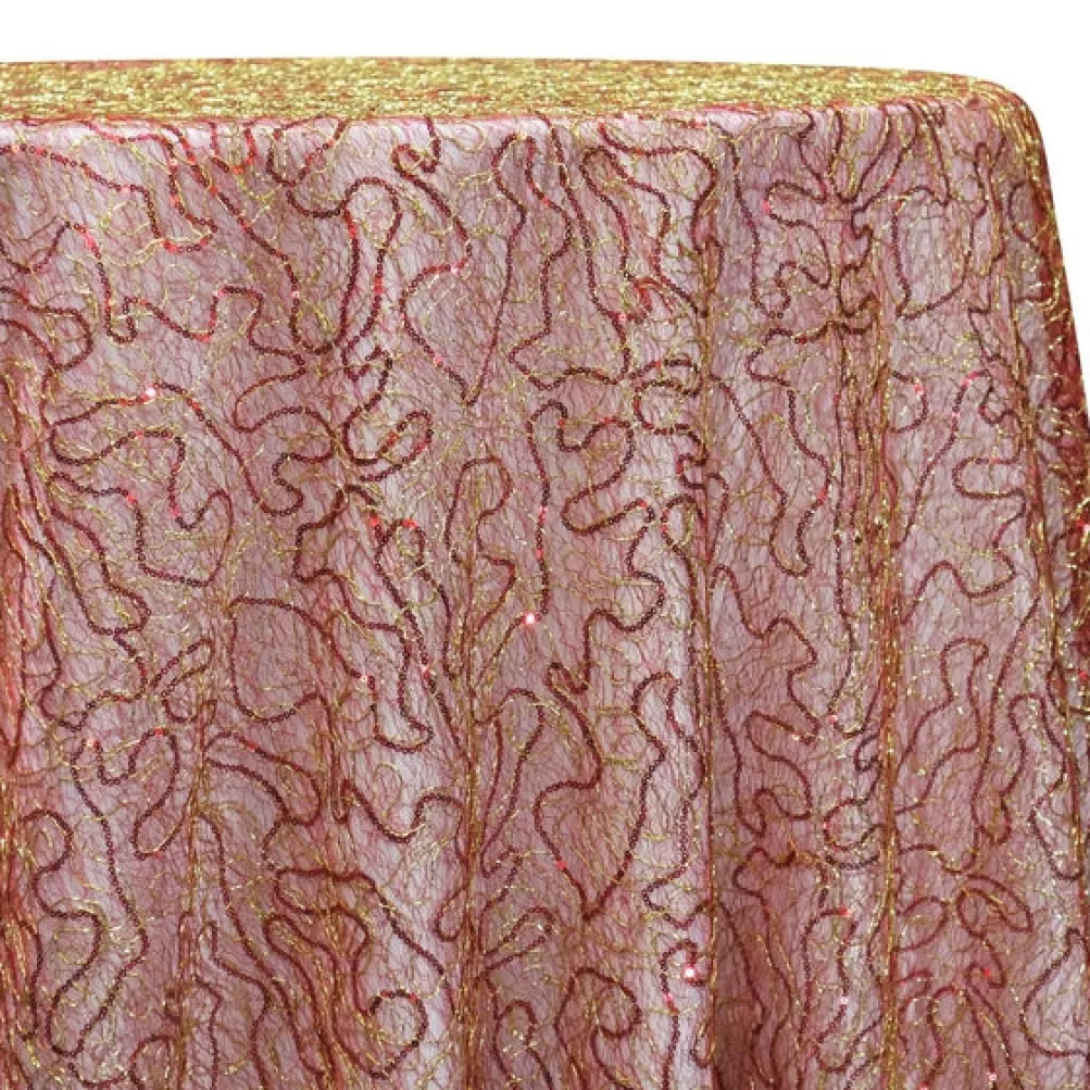 Bedazzle Table Linen in Red and Gold