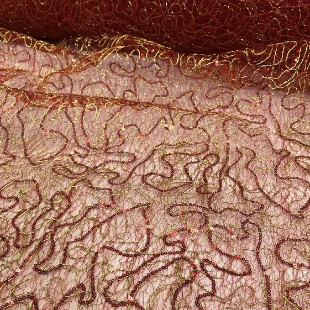Bedazzle Table Runner in Red Gold