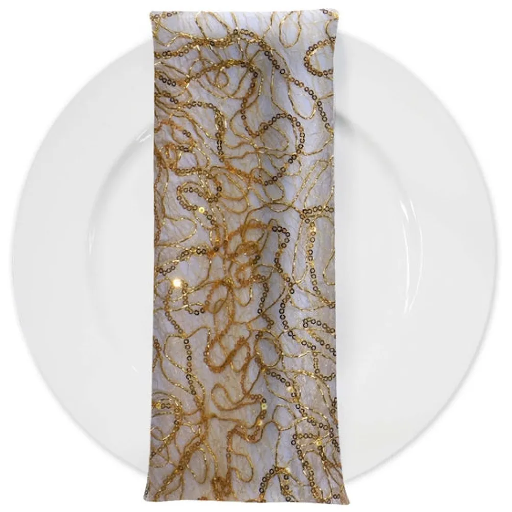 Bedazzle (w/ Poly Lining) Table Napkin in Gold 24K