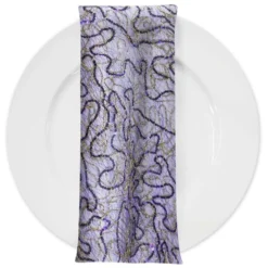 Bedazzle (w/ Poly Lining) Table Napkin in Purple Gold