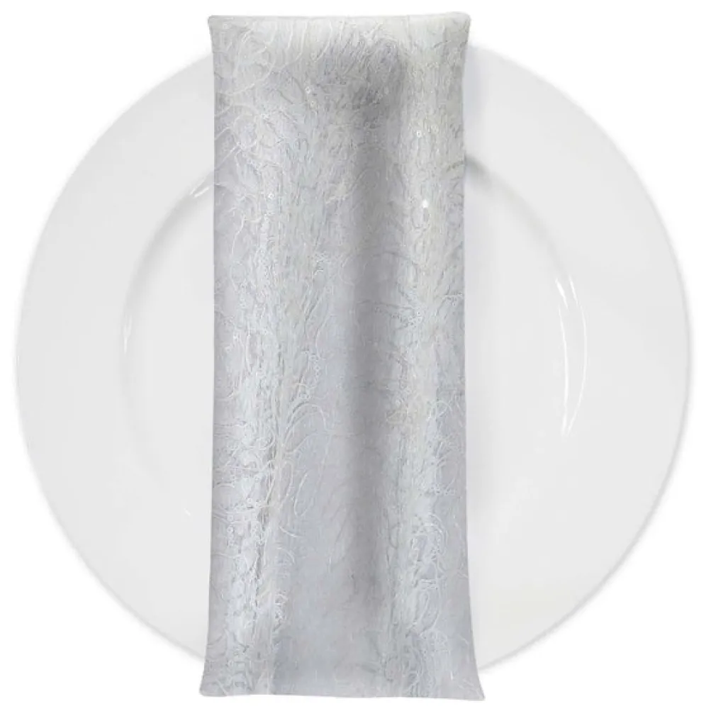 Bedazzle (w/ Poly Lining) Table Napkin in White