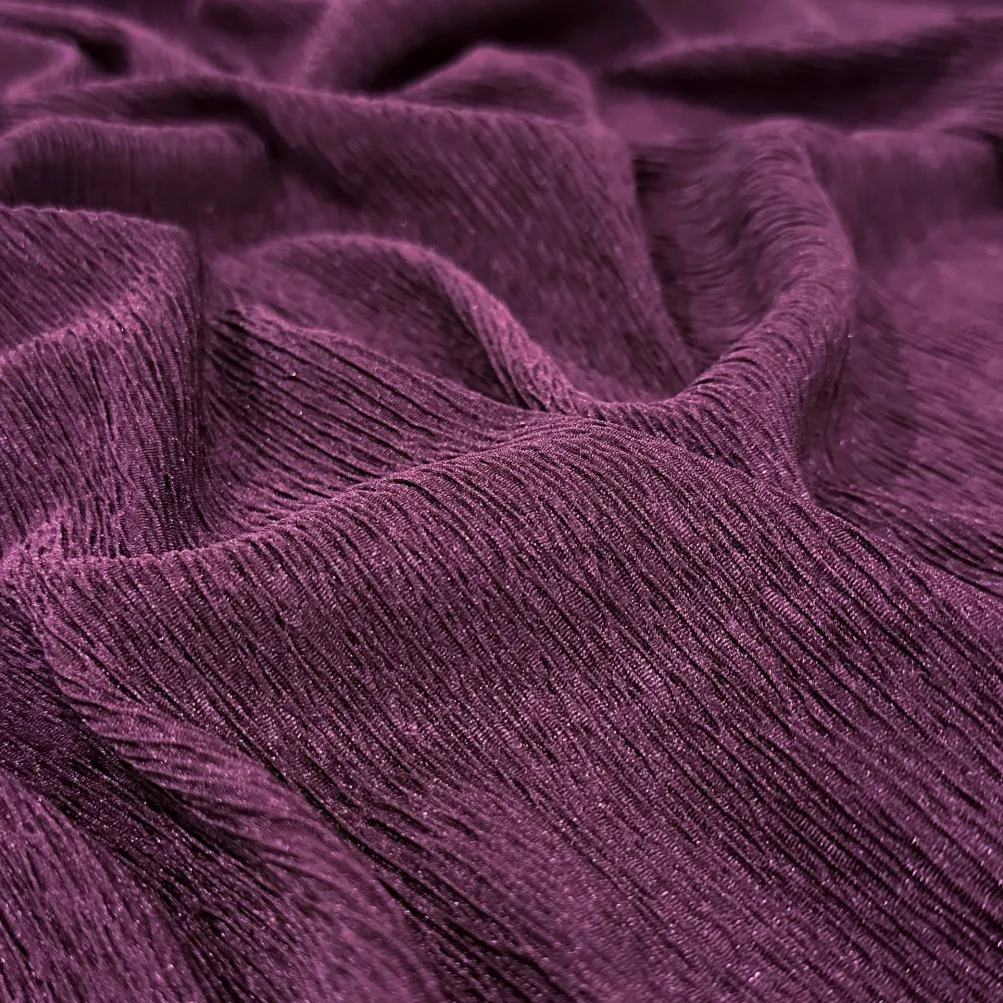 Bella Crepe Table Linen in Eggplant