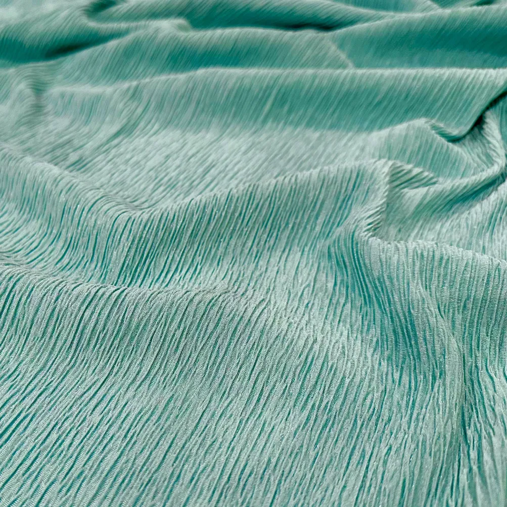 Bella Crepe Table Linen in Teal Green