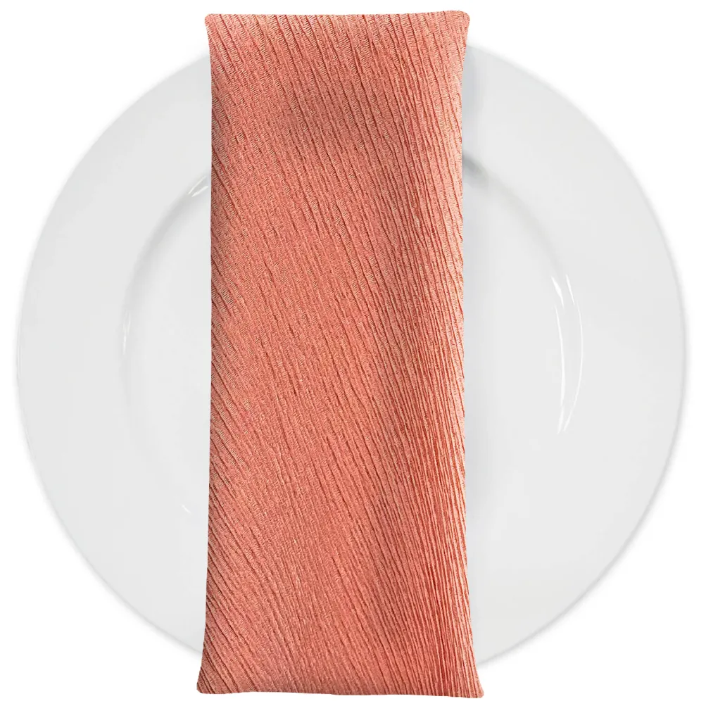 Bella Crepe Table Napkin in Coral