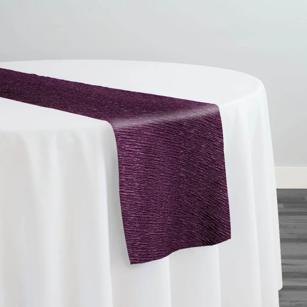 Bella Crepe Table Runner in Eggplant