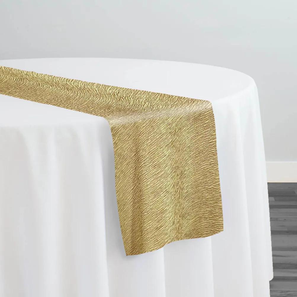 Bella Crepe Table Runner in Lt Gold