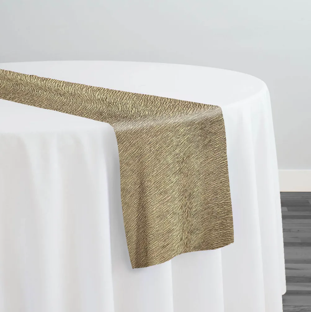 Bella Crepe Table Runner in Taupe