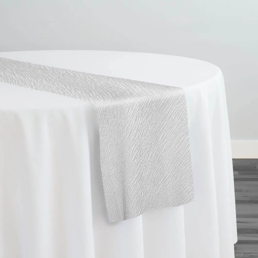 Bella Crepe Table Runner in White