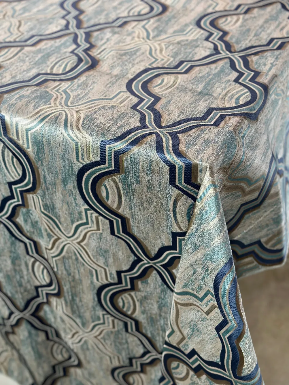 Bentley Jacquard Table Linen in Turquoise
