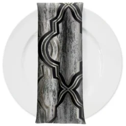 Bentley Jacquard Table Napkin in Black