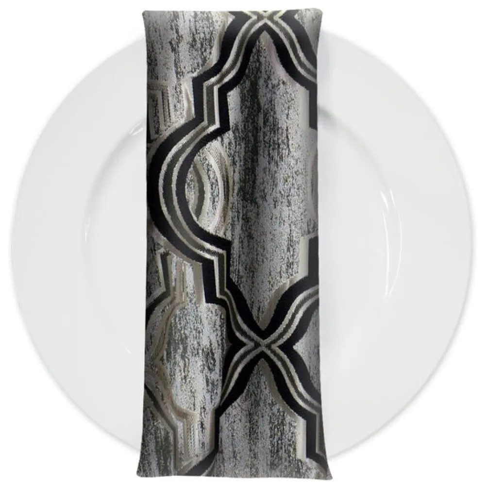 Bentley Jacquard Table Napkin in Black