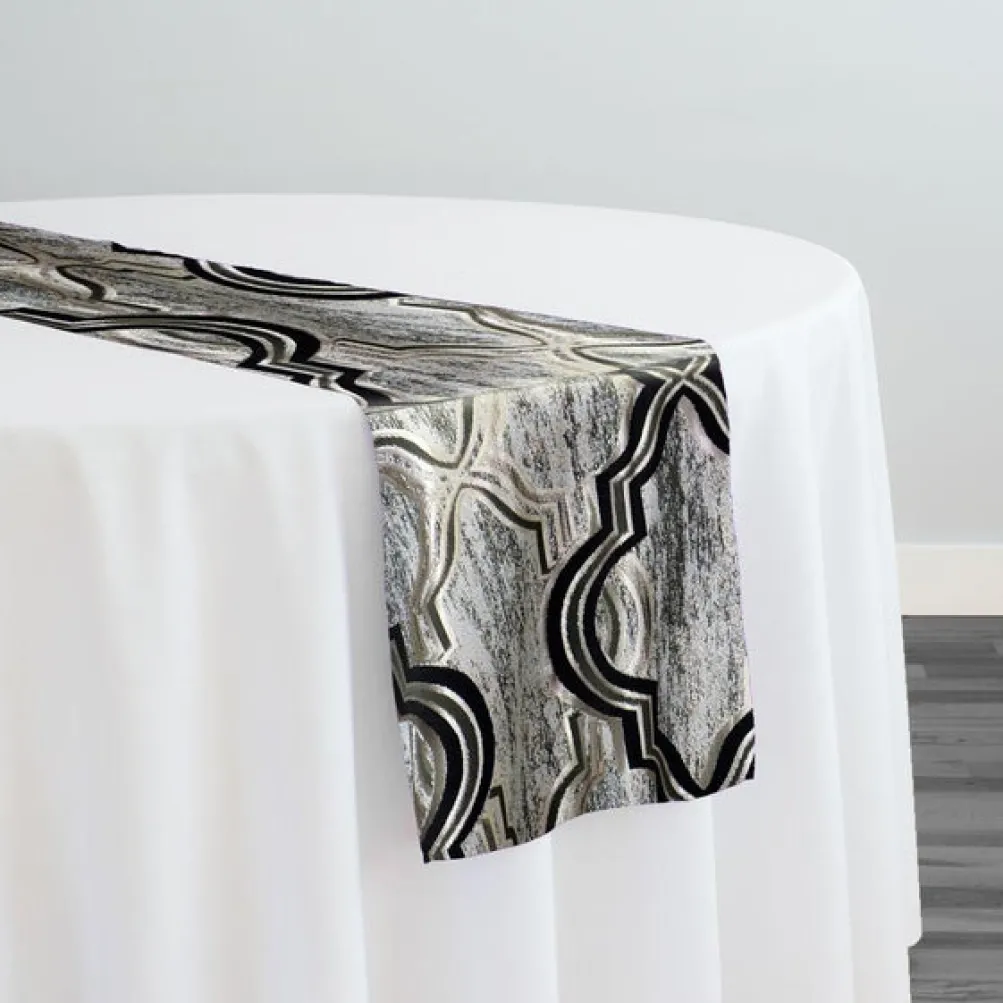 Bentley Jacquard Table Runner in Black