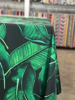 Beverly (Poly Print) Table Linen in Green/Black