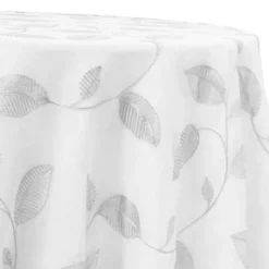 Birch Leaf Table Linen in White