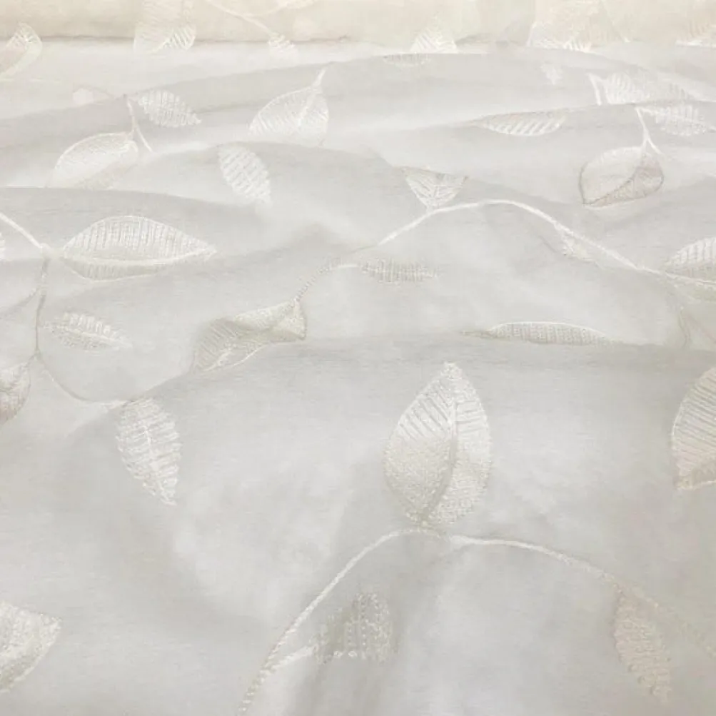 Birch Leaf Table Runner in White