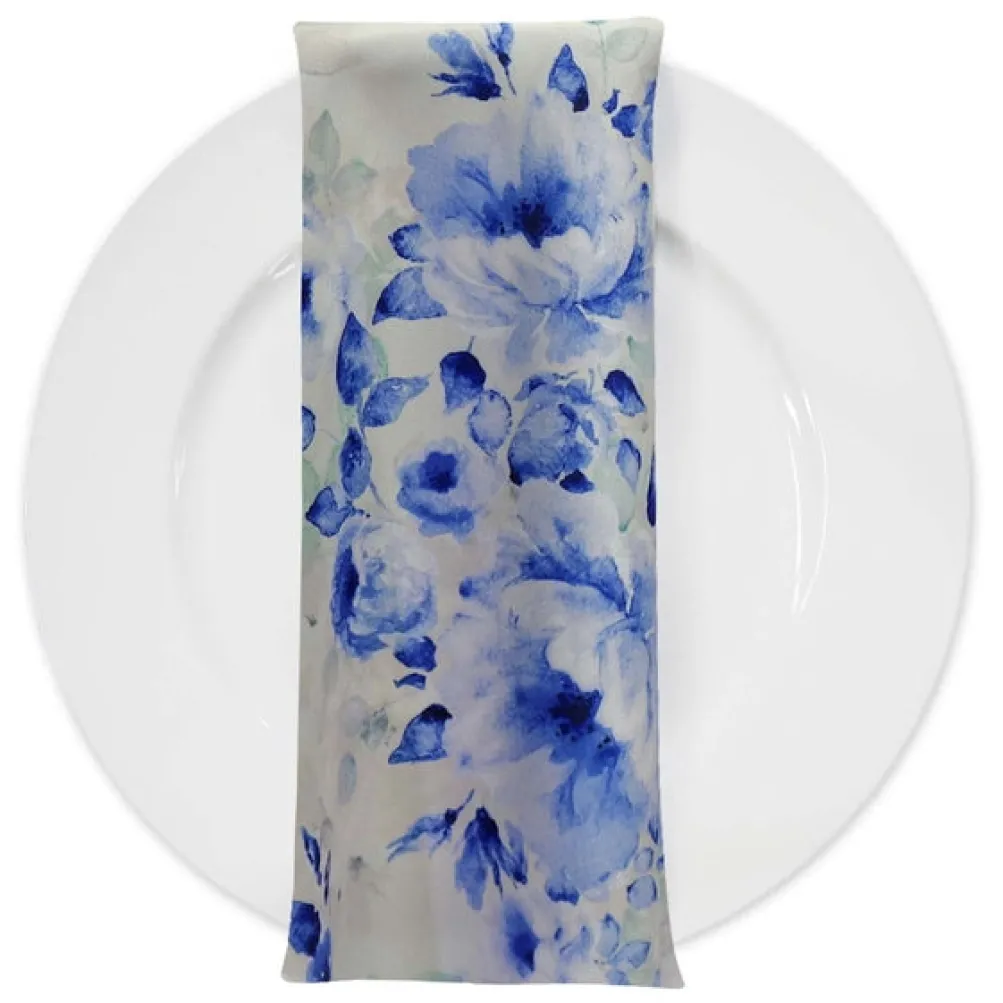 Blue Flora (Poly Print) Table Napkin