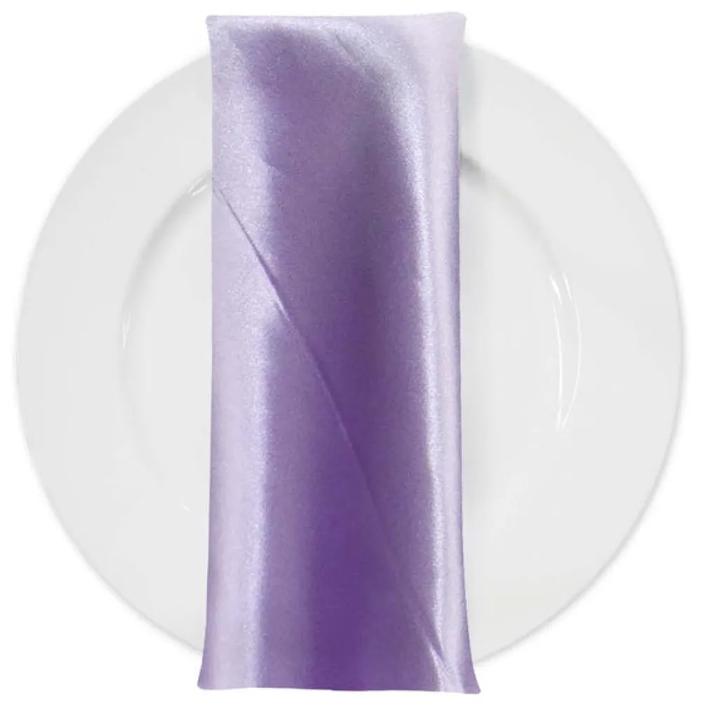 Bridal Satin Table Napkin in Lilac 140