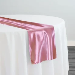 Bridal Satin Table Runner in Dusty Rose 317