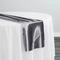 Bridal Satin Table Runner in Gray 665