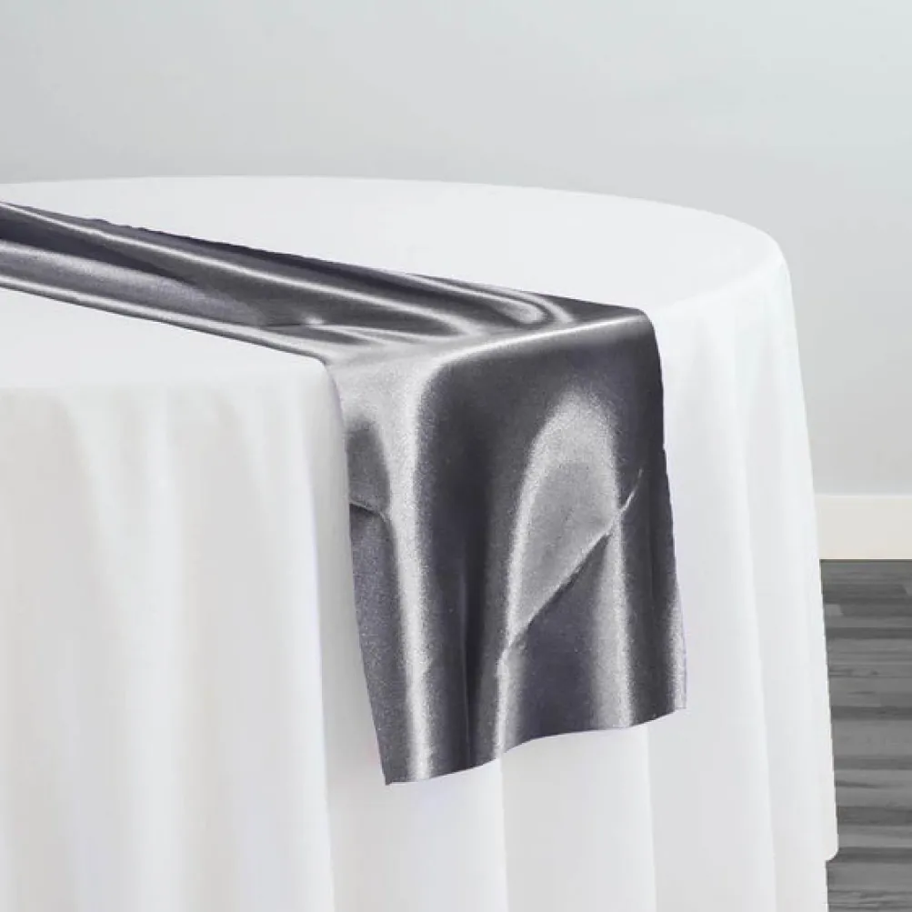 Bridal Satin Table Runner in Gray 665