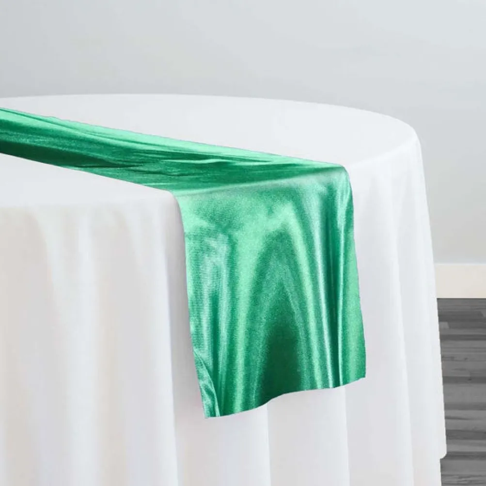 Bridal Satin Table Runner in Kelly Green 116