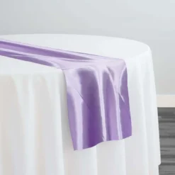 Bridal Satin Table Runner in Lilac 140