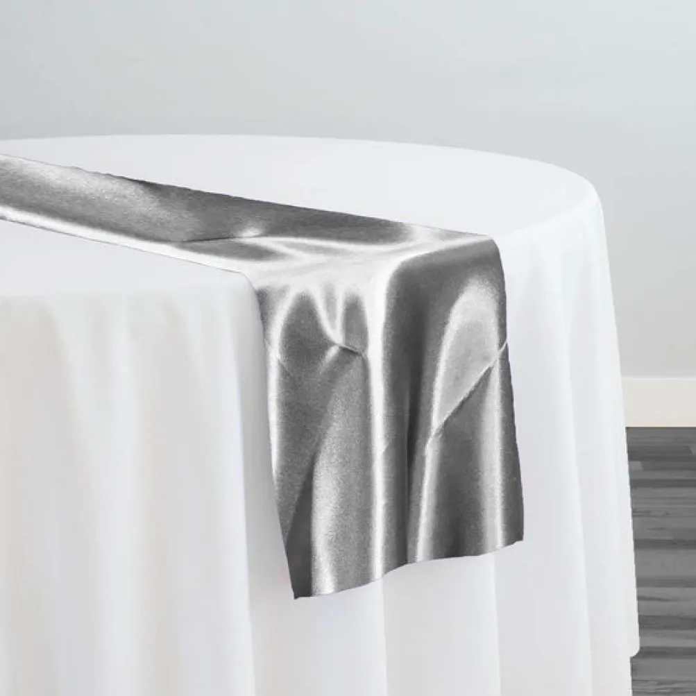 Bridal Satin Table Runner in Silver 606