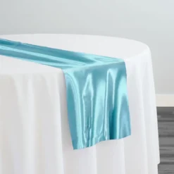 Bridal Satin Table Runner in Turquoise 141