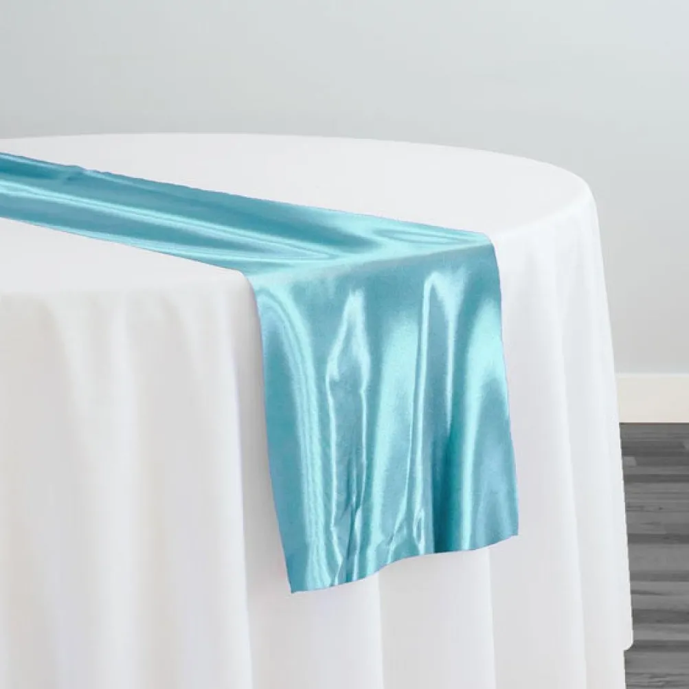 Bridal Satin Table Runner in Turquoise 141